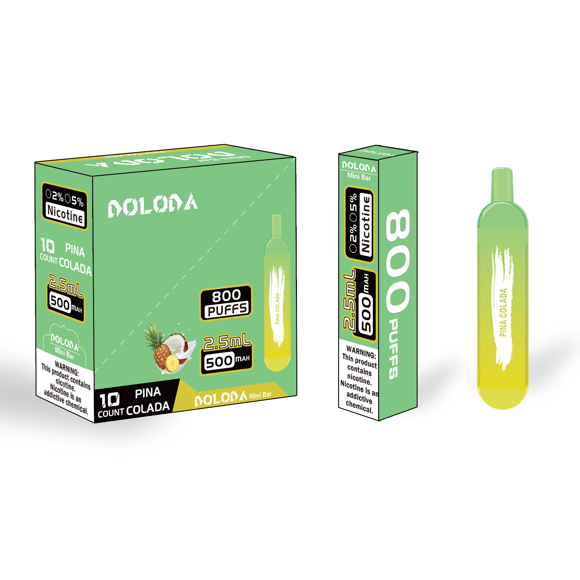 Doloda Mini Bar 800 Puffs Rechargeable Disposable E-Cigarette - 2% & 5% Nicotine
