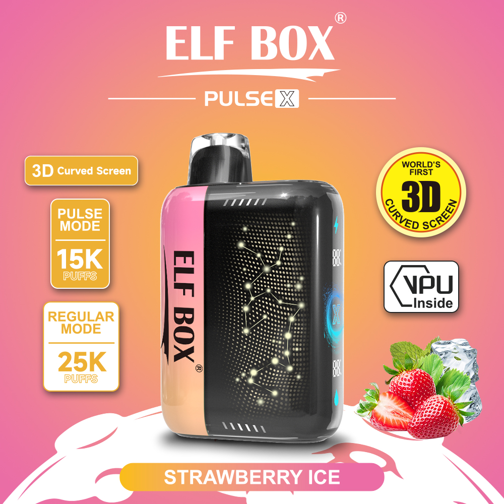 ElfBox Pulse-X 25000 Puffs Rechargeable Disposable Vape Pen | 25000 Puffs | Dual Mesh Coil | Adjustable Nicotine | Wholesale