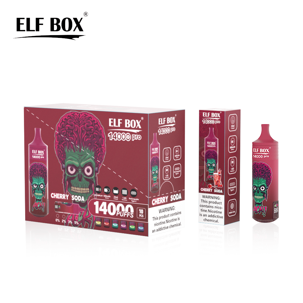 ELFBOX RGB14000 Pro Rechargeable Disposable Vape - 14000 Puffs, RGB Light, Type-C Charging