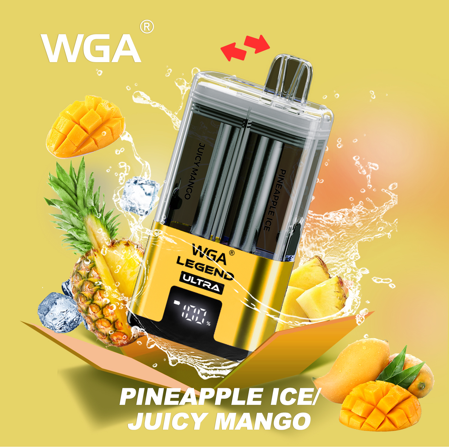 Wga Crystal Legend Ultra 30000 - Dual-Flavor Rechargeable E-Cigarette with 30,000 Puffs